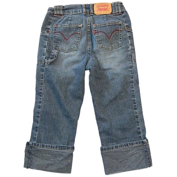 Vintage Levis Girls Capri Denim Blue Jeans Pants Rolled Cuffs Mid Wash Size 10 - Picture 5 of 9